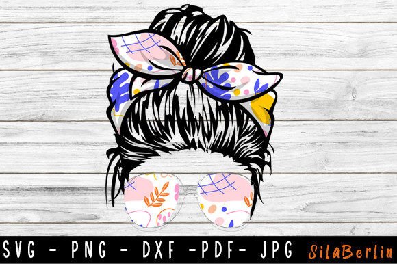 Messy Bun SVG: Skull Mom Graphics for Crafts