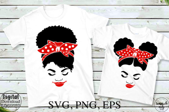 Messy Dutt Mom and Afro Puff Girl SVG