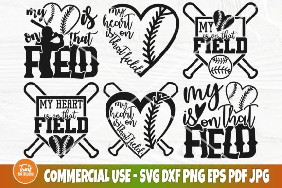 My Heart is on That Field SVG, Baseball