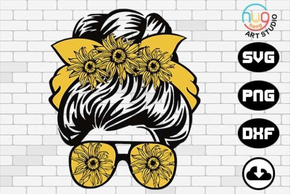 Sunflower Mom Messy Bun Hair