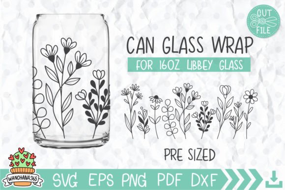 Wildflower Can Wrap: Graphics for Crafts